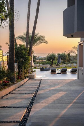 Terrace/patio - Kymélia Ground Suite With Private Pool & SeaView (Galatas)