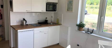 Kühlschrank, Mikrowelle, Ofen, Herdplatte