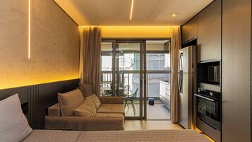 1 bedroom, desk, iron/ironing board, travel crib