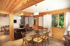 Superior Apartment, 3 Bedrooms, Ground Floor | Living area | Fireplace, heated floors