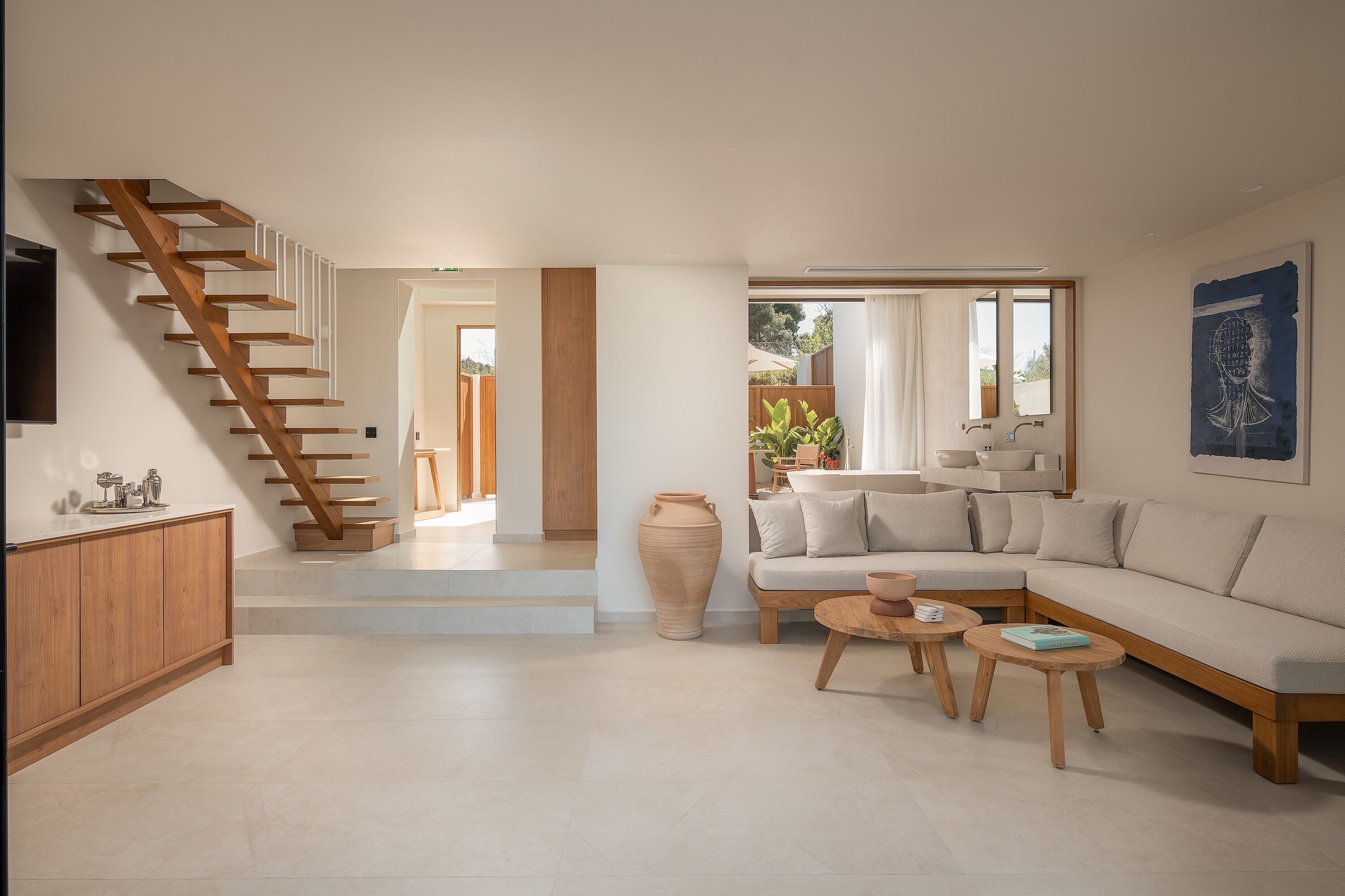 Maisonette Sea View with Private Pool | Área de estar | Impressoras