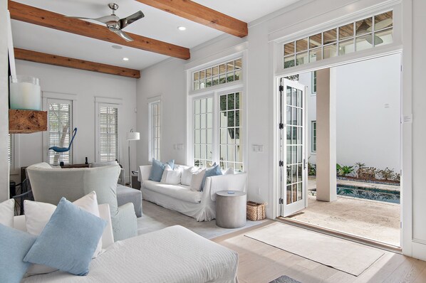 TV, fireplace, offices