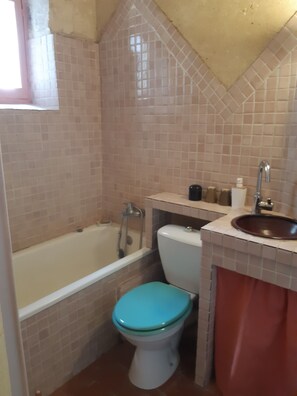 Hair dryer, soap, toilet paper