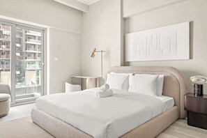 Desk, iron/ironing board, travel cot, WiFi - Bright & New 1BR in JVCwith pool and gym (Dubai)