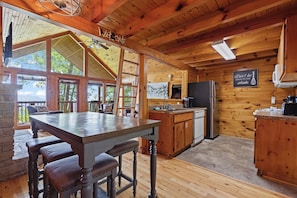 Family Cabin, 2 Bedrooms, Balcony, Mountain View | In-room dining - The Good Place (Sevierville)