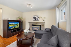 TV, fireplace, ping pong