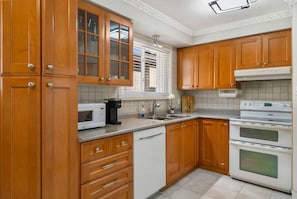 Fridge, oven, stovetop, dishwasher