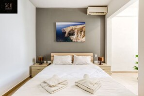 1 bedroom, desk, iron/ironing board, travel cot