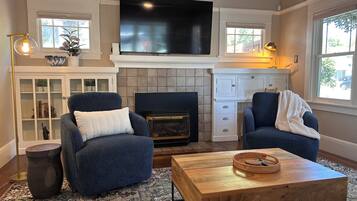 Smart TV, foosball, table tennis, books