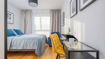 Desk, iron/ironing board, travel crib, WiFi