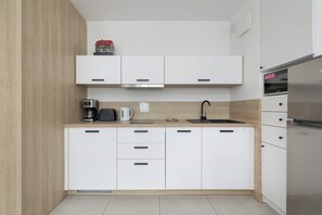 Fridge, microwave, stovetop, dishwasher