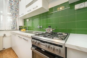 Fridge, oven, stovetop, dishwasher