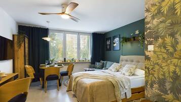 Desk, iron/ironing board, travel crib, WiFi