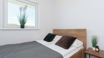 2 bedrooms, desk, iron/ironing board, travel cot