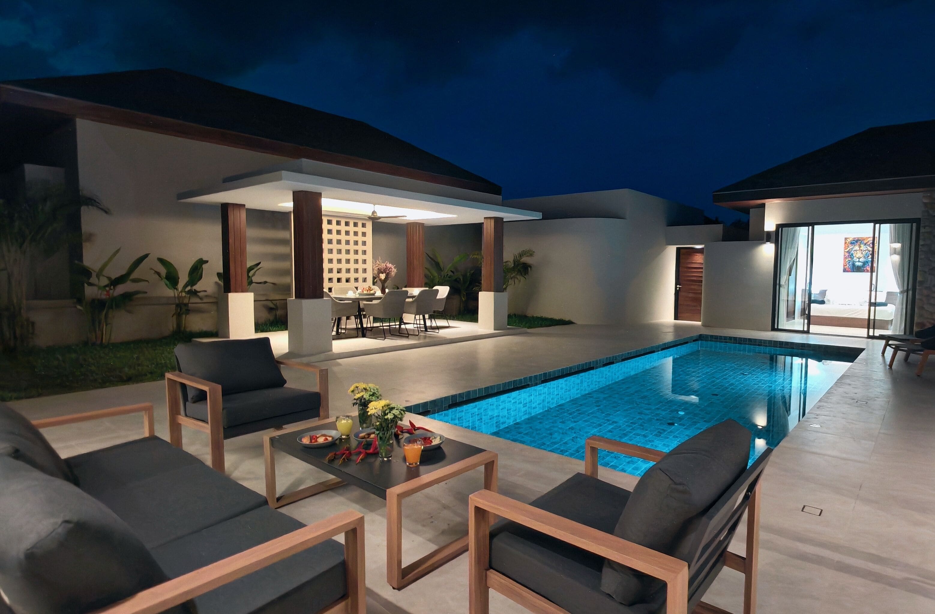 Deluxe villa, 3 slaapkamers, privézwembad | Een kluis op de kamer, individueel gedecoreerd, individueel gemeubileerd