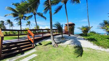 On the beach, white sand