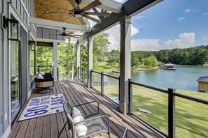 Terrace/patio - Dock + Views: Spacious Lake Sinclair Retreat (Milledgeville)