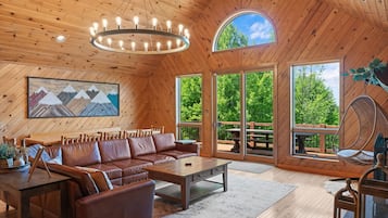 Smart TV, fireplace, video games, DVD player