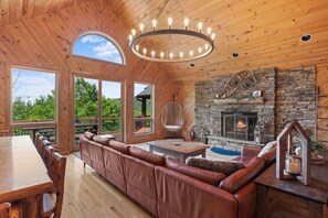 Smart TV, fireplace, video games, DVD player