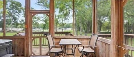 back seating area on back porch