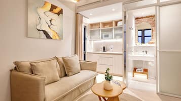 Superior One Bedroom Apartment with Interior View | Living area