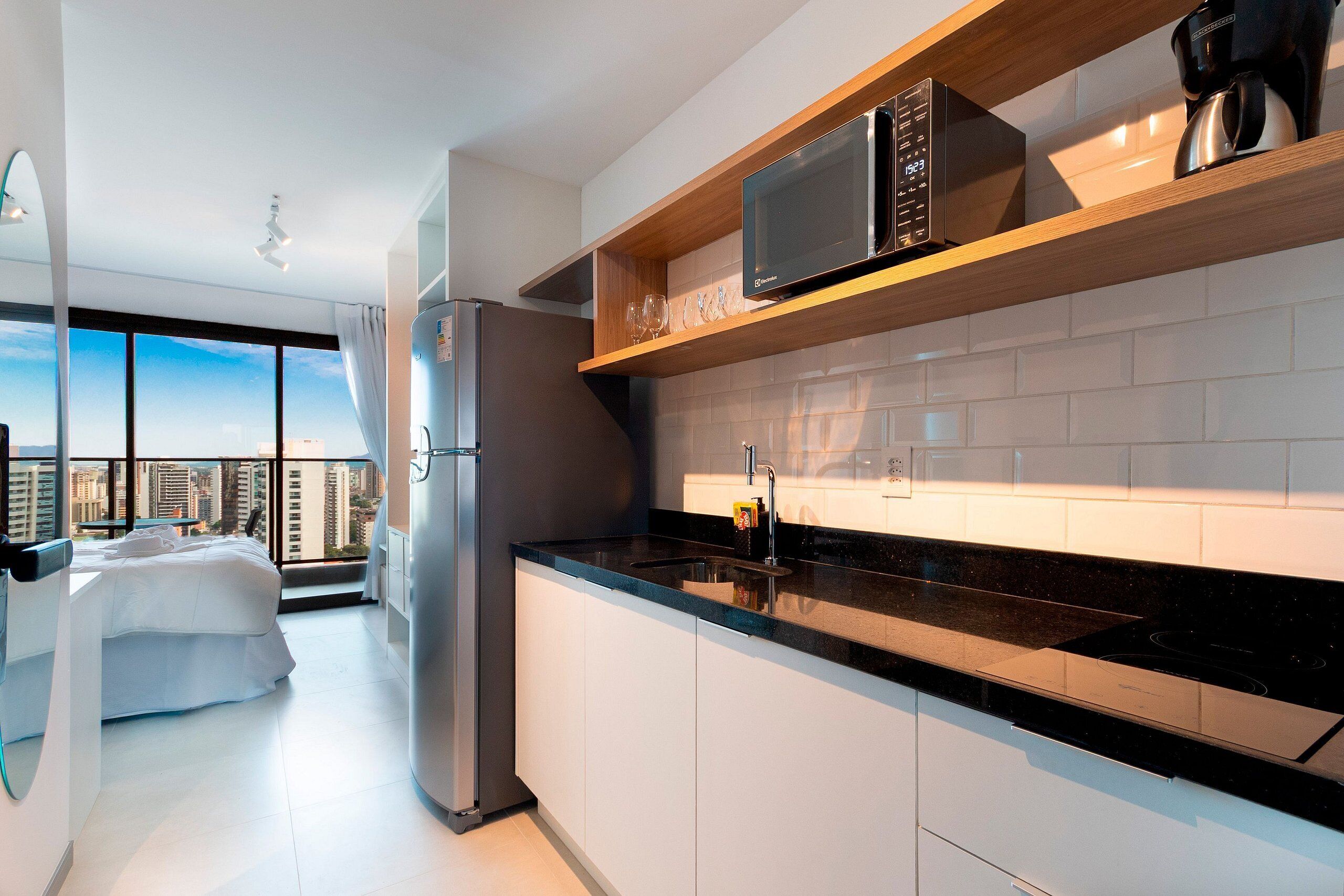 Luxury Apartment | Private kitchen | Fridge, stovetop, cookware/dishes/utensils