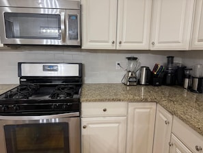 Microwave, oven, stovetop, dishwasher