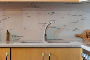 Fridge, oven, stovetop, cookware/dishes/utensils