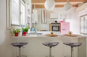 Fridge, oven, stovetop, dishwasher