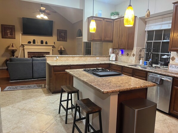 Microwave, oven, stovetop, dishwasher