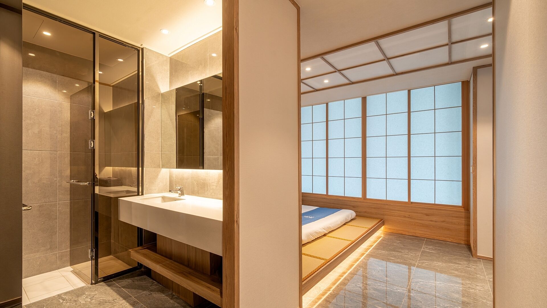 Ryokan Suite Pool | Baño | Bañera y ducha independientes, secador de pelo, zapatillas y toallas