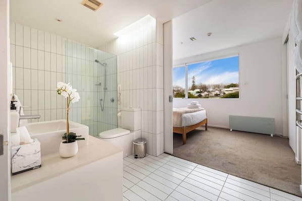 Hair dryer, towels