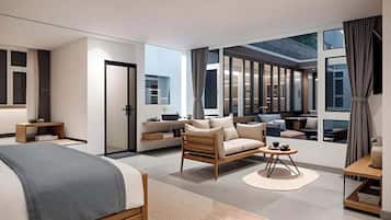 Luxe kamer, uitzicht op tuin | Uitzicht vanuit de kamer