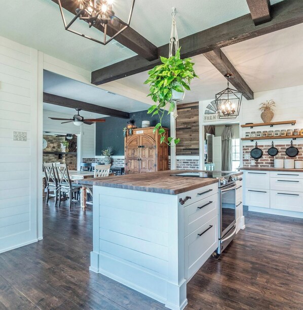 Fridge, oven, stovetop, dishwasher
