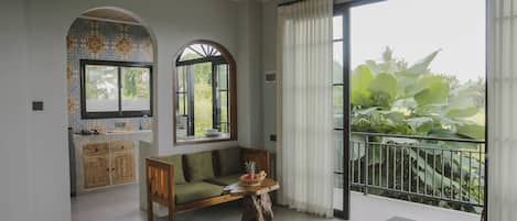Appartement, uitzicht op tuin | Woonruimte