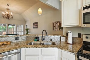 Microwave, oven, stovetop, dishwasher