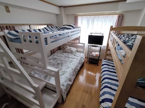 Desk, free WiFi, bed sheets