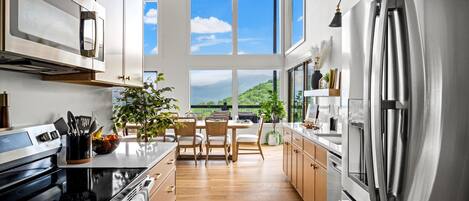 Kühlschrank, Mikrowelle, Ofen, Herdplatte