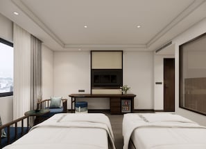 Chambre Double « Premier » pour 1 personne, vue ville | Coffres-forts dans les chambres, bureau