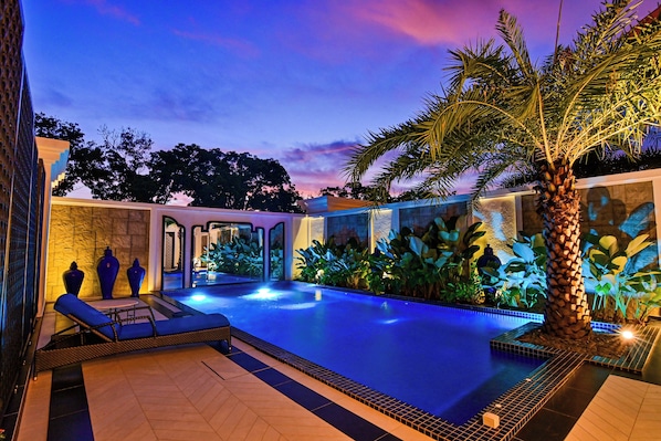 Luxury Villa, 1 Bedroom, Private Pool | Premium bedding, down comforters, pillowtop beds, free minibar