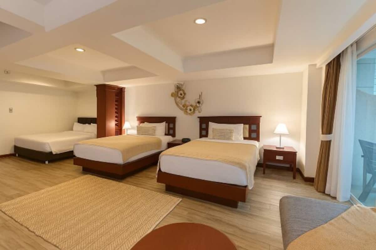 Desk, laptop workspace, free WiFi, bed sheets
