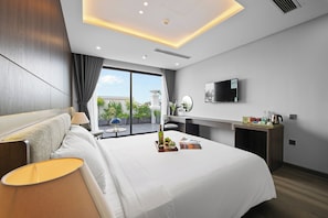 Ropa de cama de alta calidad y minibar