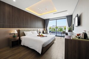 Luxe beddengoed, een minibar, een kluis op de kamer, een laptopwerkplek