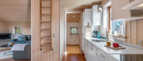 Fridge, dishwasher, cookware/dishes/utensils