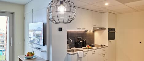 Fridge, microwave, stovetop, dishwasher