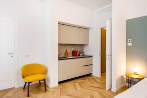 Deluxe-Apartment, 2 Schlafzimmer | Eigene Küche | Kühlschrank, Herdplatte, Espressomaschine, Kochgeschirr/Geschirr/Besteck