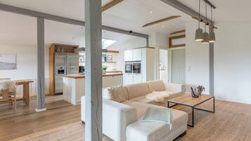 Fernseher, DVD-Player, Musikbibliothek, Stereoanlage