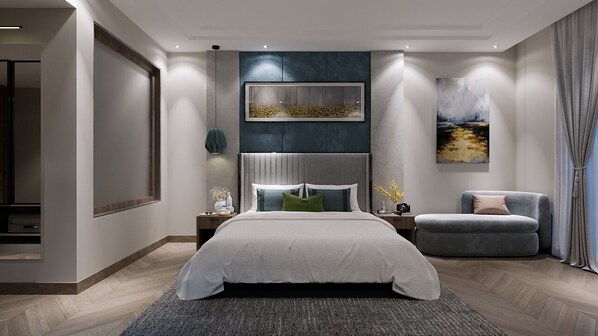 Luxury Double Room, Mountain View | Langsir/tirai gelap terus, seterika/papan seterika, Wi-fi percuma 