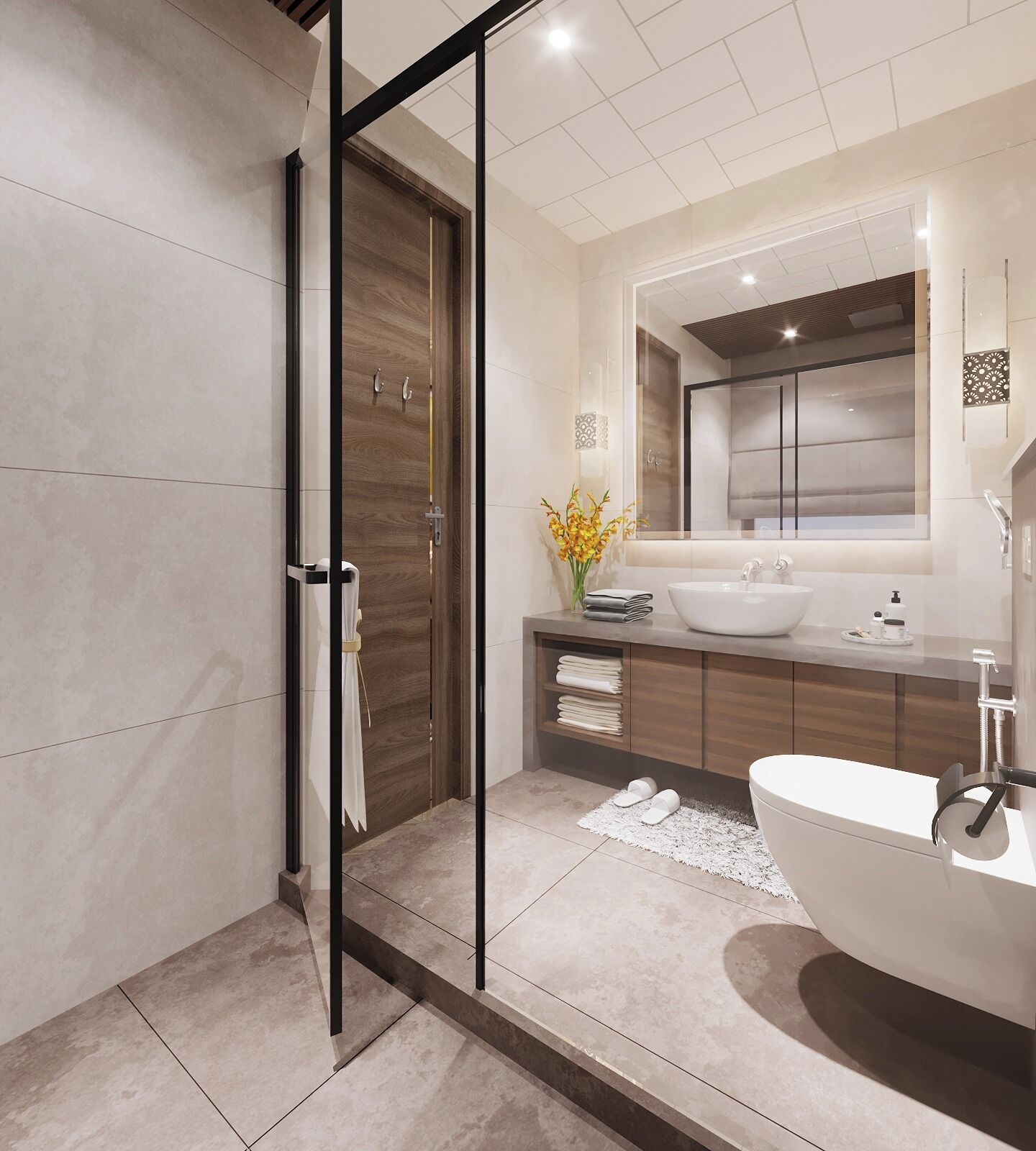 Luxury Studio Suite, Mountain View | Bathroom | Shower, rainfall showerhead, designer toiletries, hair dryer