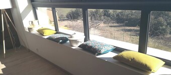 Renovated former barn View of Pyrenees, Canigou, Clape massif and garrigue